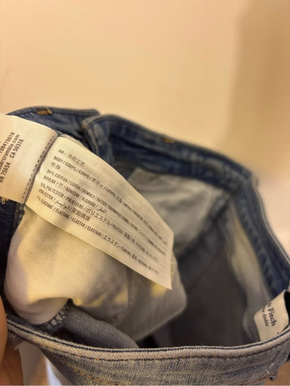 Abercrombie & Fitch Light Blue High Rise Distressed Skinny Ankle Jeans 4